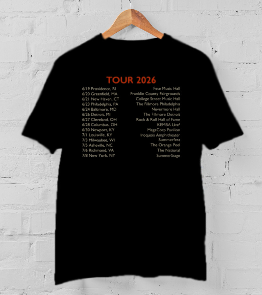 Spoon Lucifer On The Sofa 2026 Tour Dates And Venues List T-Shirt