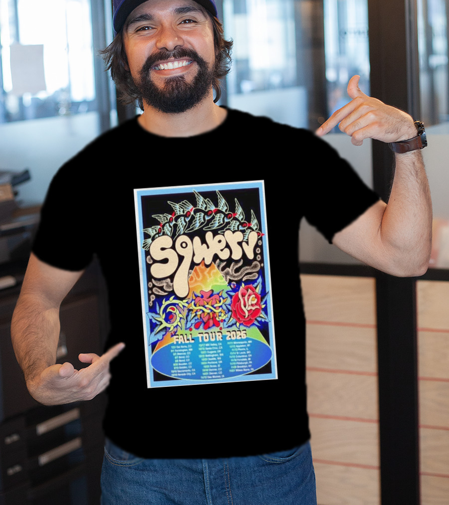 Squeaky Fall Tour 2026 Psychedelic With Rose And Leaf T-Shirt