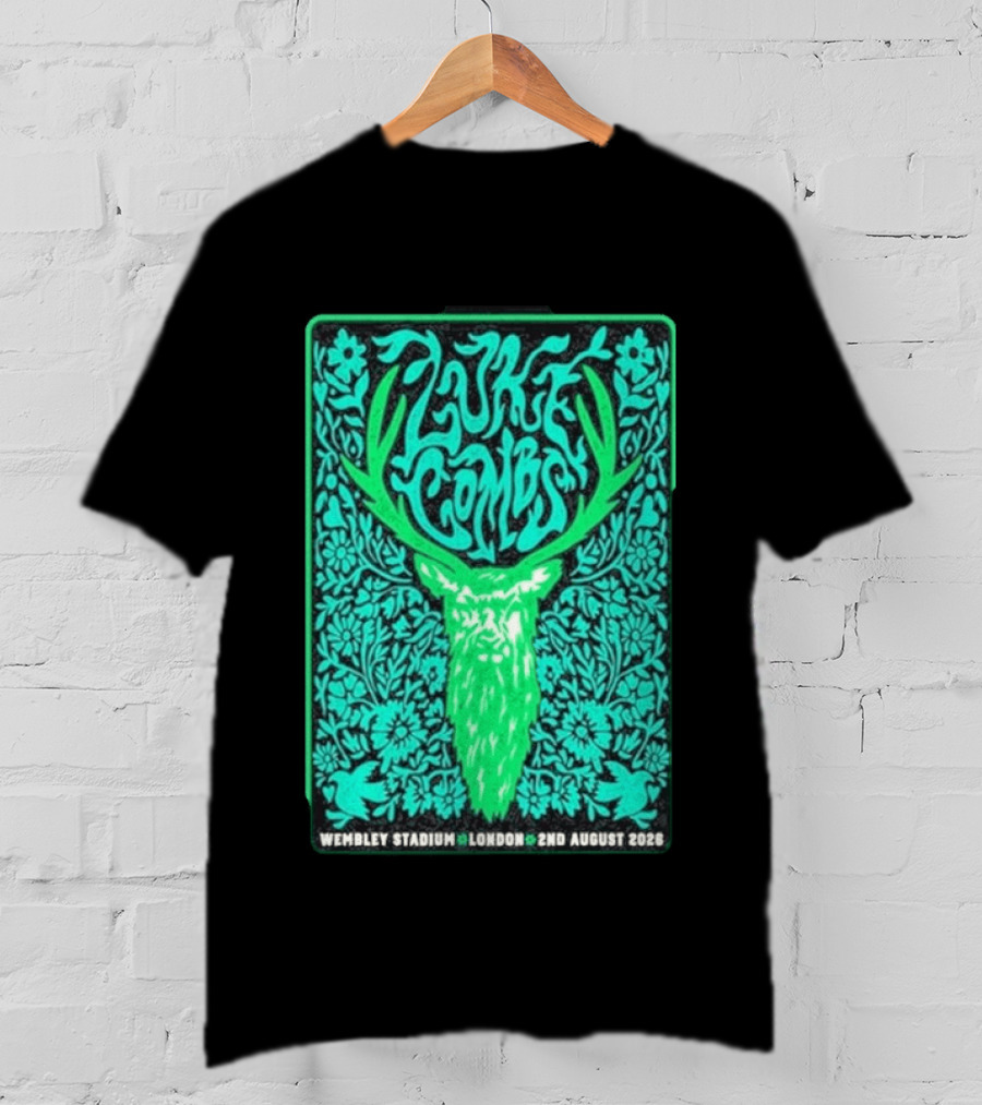 Luke Combs Wembley Stadium London August 2 2026 Deer Antlers Floral T-Shirt