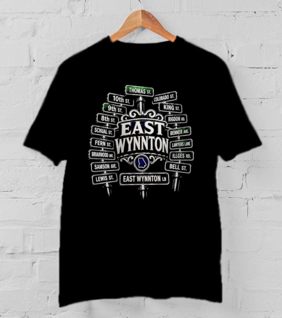 East Wynnton Intersection Street Signs Georgia Map Motif T-Shirt