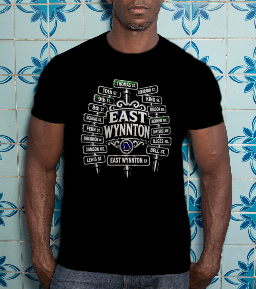 East Wynnton Intersection Street Signs Georgia Map Motif T-Shirt