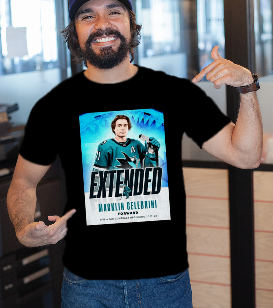 Extended Macklin Celebrini Forward Five Year Contract Beginning 2027 28 T-Shirt