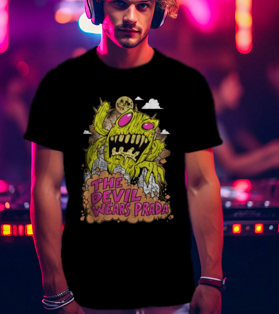 The Devil Wears Prada Cactuszilla Monster In Cityscape T-Shirt