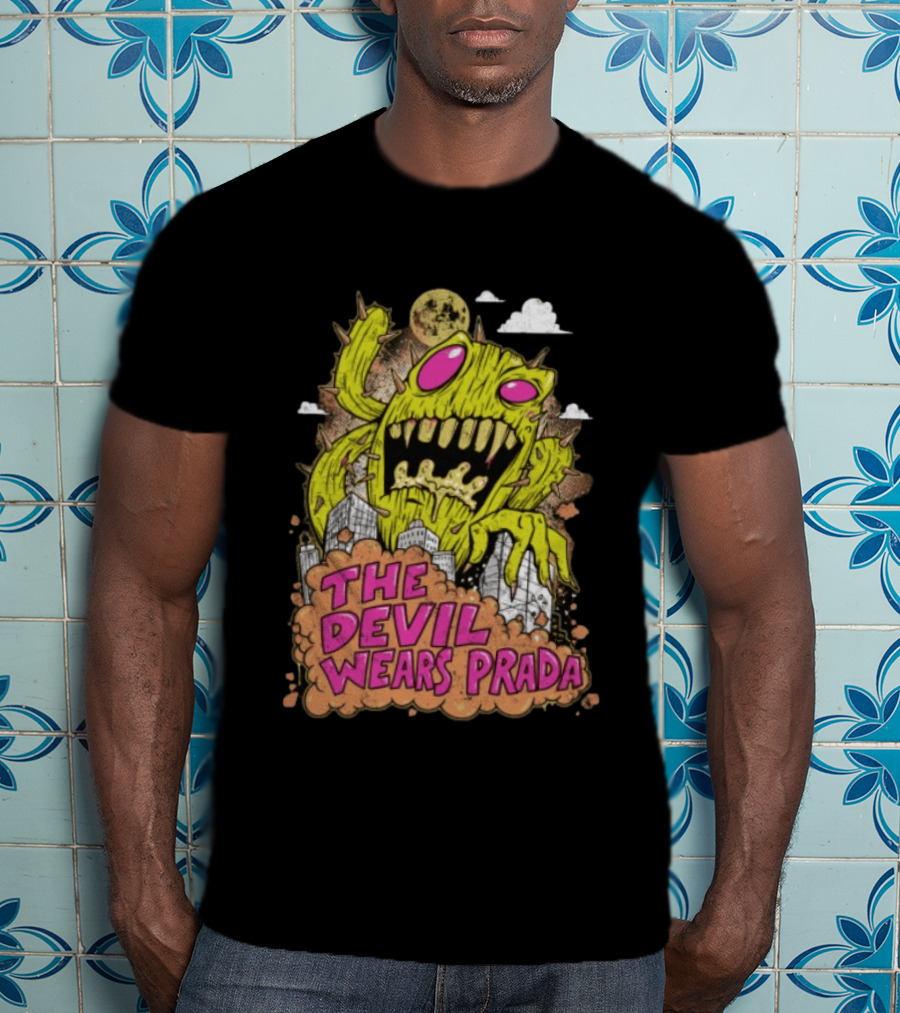 The Devil Wears Prada Cactuszilla Monster In Cityscape T-Shirt