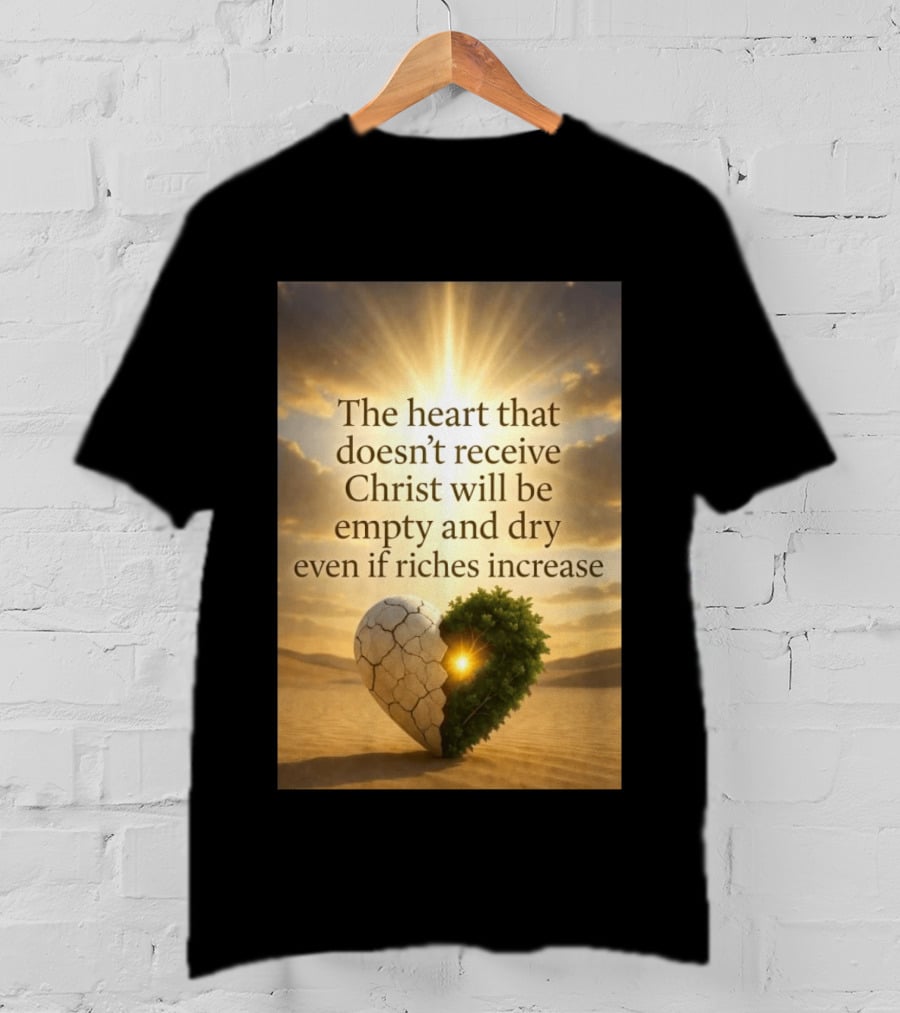 The Heart Doesn't Receive Christ Will Be Empty And Dry Even If Riches Increase Perfect Christian Spiritual Wisdom T-Shirt
