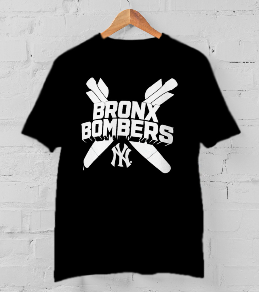 New York Yankees Bronx Bombers NY Logo With Baseball Bats T-Shirt