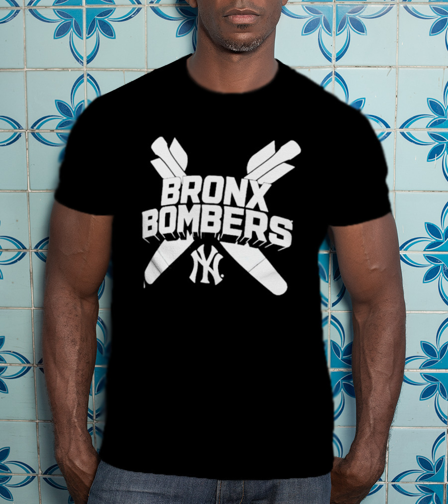 New York Yankees Bronx Bombers NY Logo With Baseball Bats T-Shirt