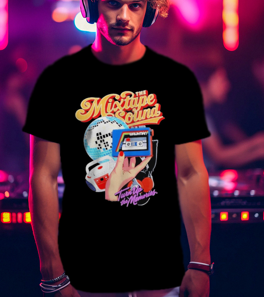 The Mixtape Sound Walkman Turn Up The Memories Disco Vibes T-Shirt