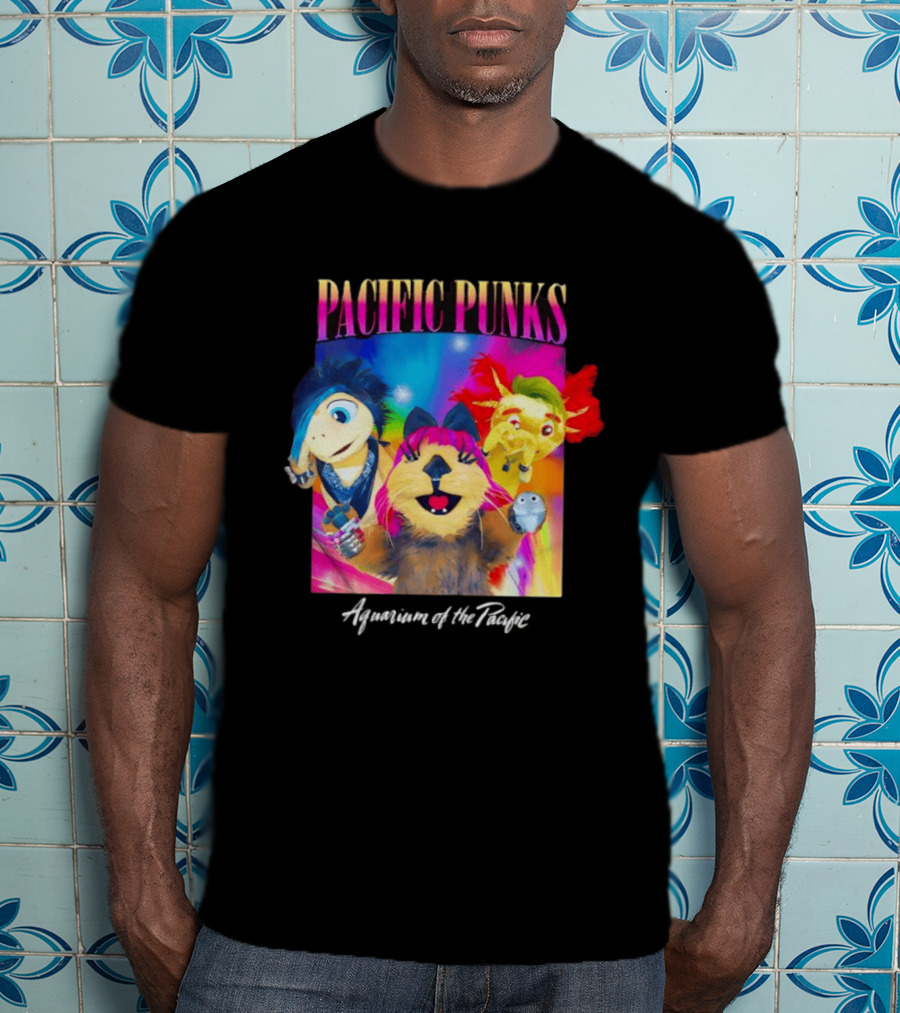 Pacific Punks Aquarium Of The Pacific Puppet Characters Colorful T-Shirt