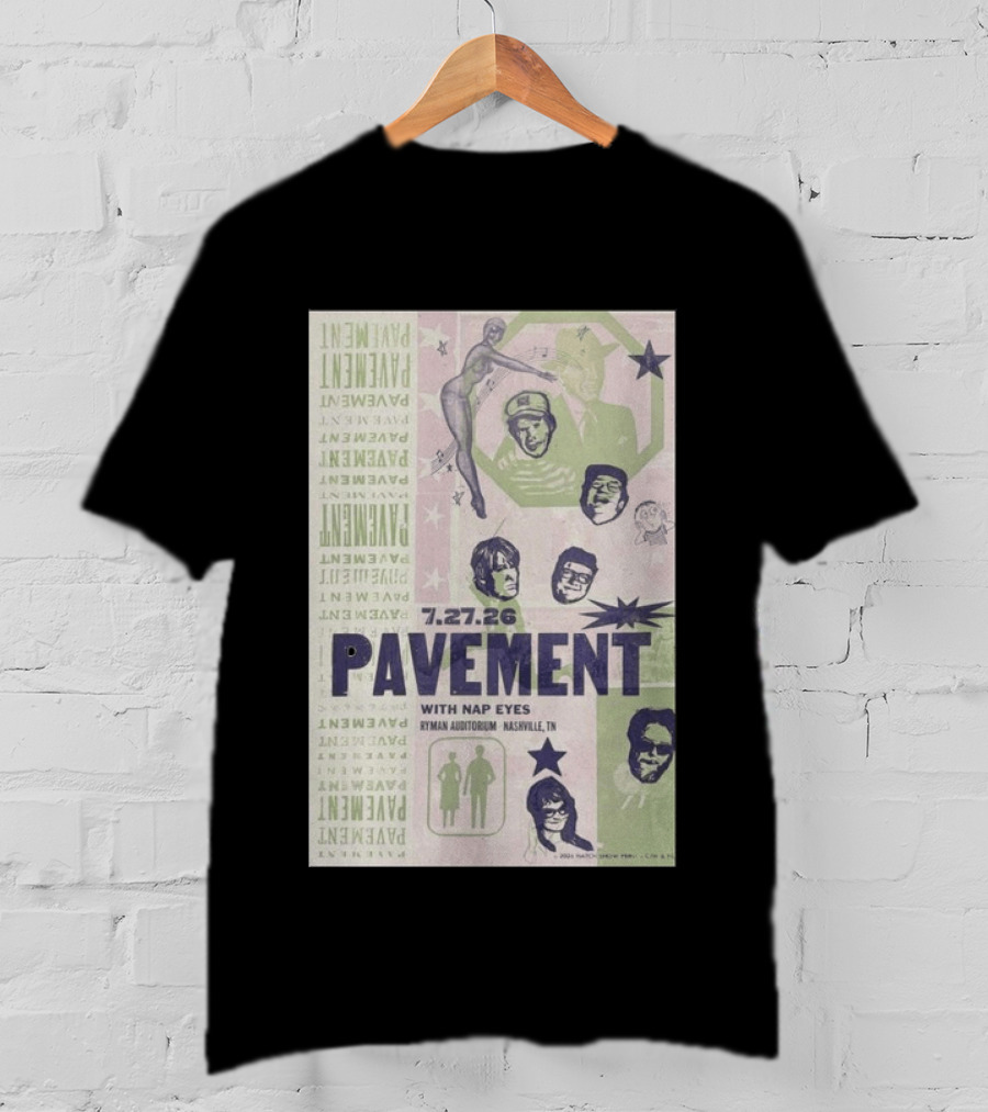 Pavement With Nap Eyes Ryman Auditorium Nashville Jul 27 2026 T-Shirt