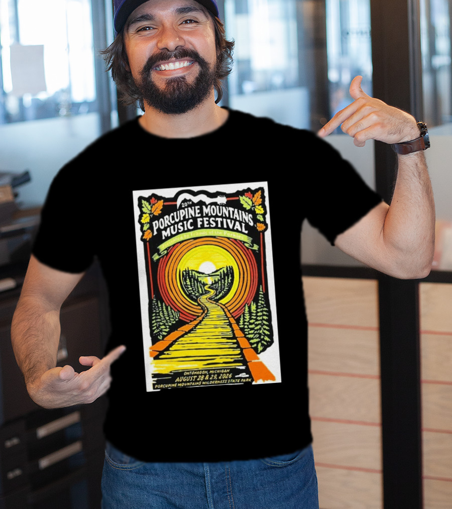 20th Porcupine Mountains Music Festival August 28 29 2026 Ontonagon Michigan Porcupine Mountains Wilderness State Park T-Shirt