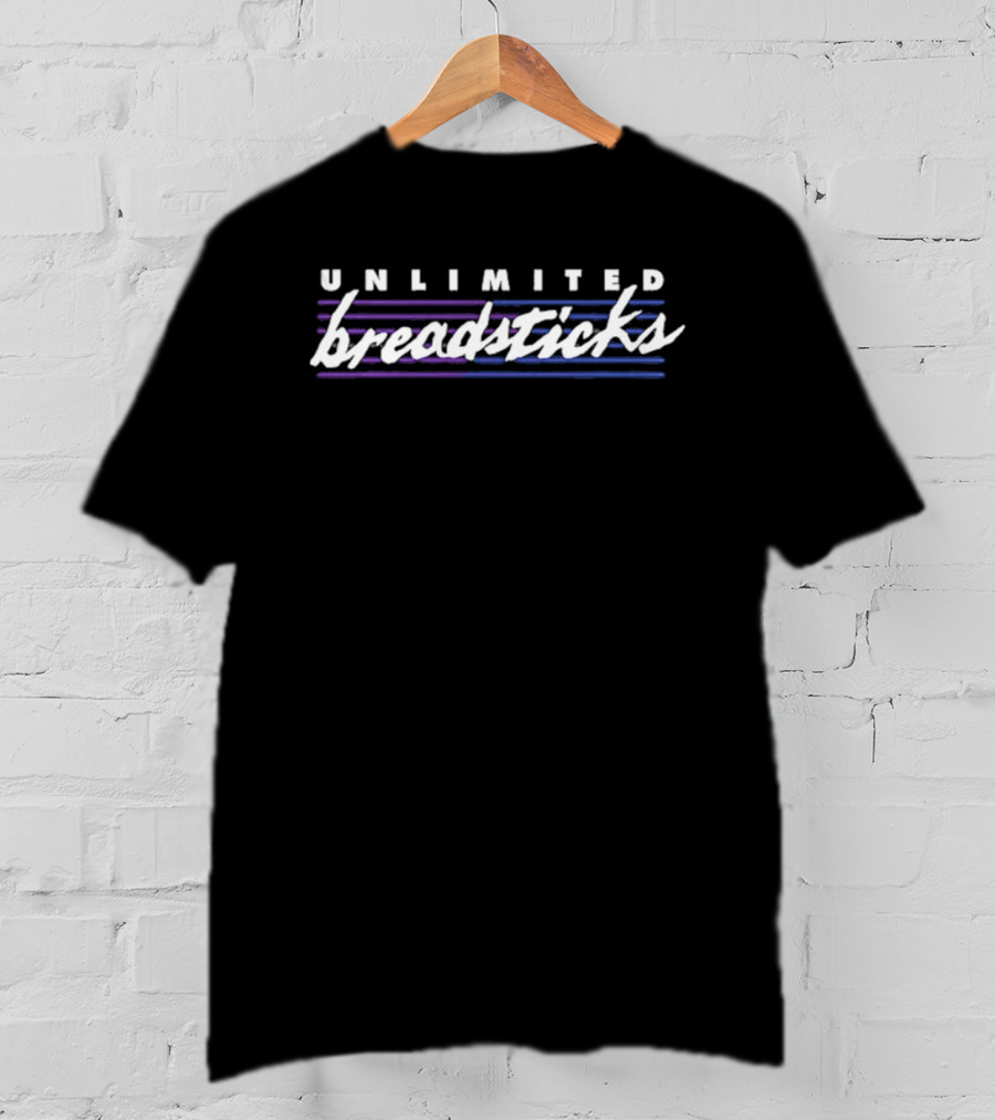 Unlimited Breadsticks Unsolved 2026 Purple Blue Stripes T-Shirt