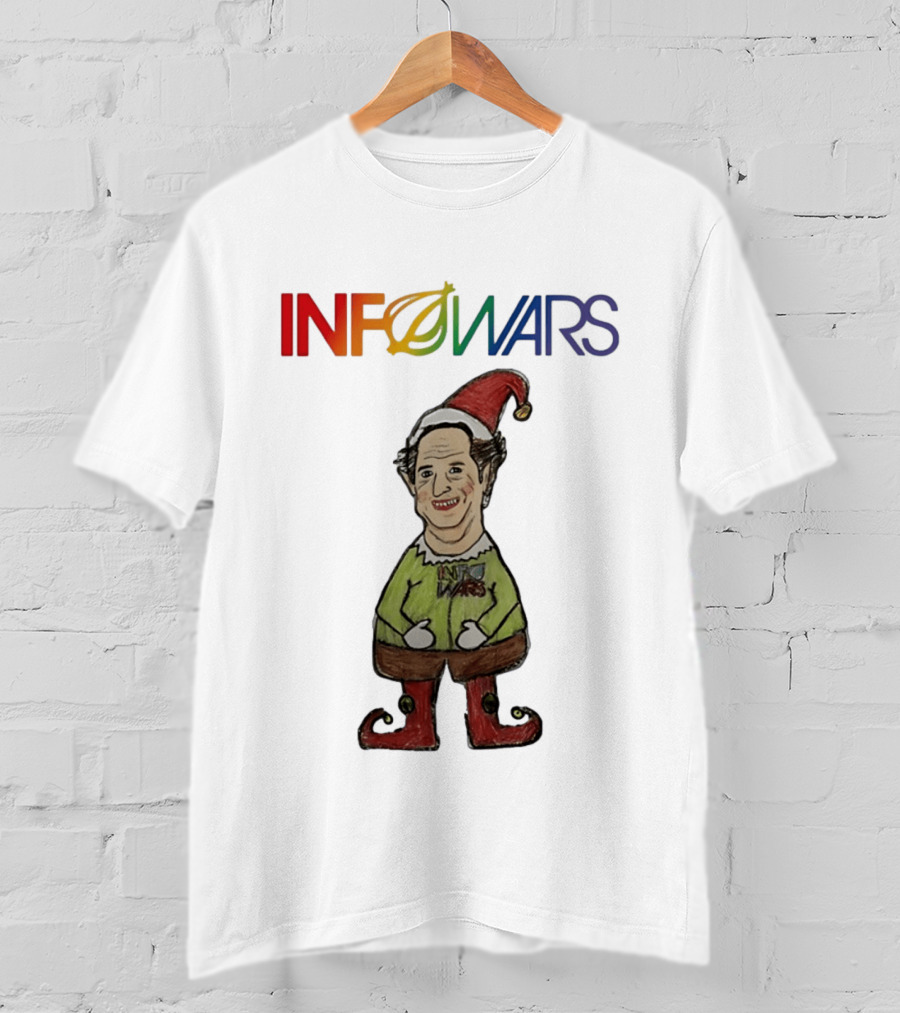 Infowars Elf Christmas Holiday Alex Jones Festive T-Shirt