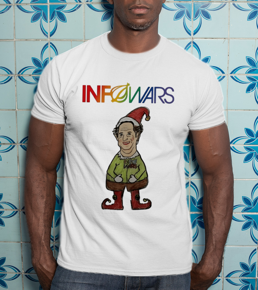Infowars Elf Christmas Holiday Alex Jones Festive T-Shirt