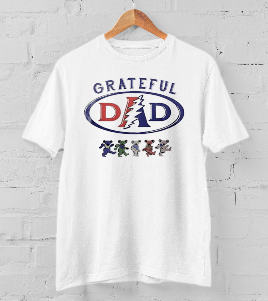 Grateful Dad Father's Day With Dancing Bears And Lightning Bolt T-Shirt