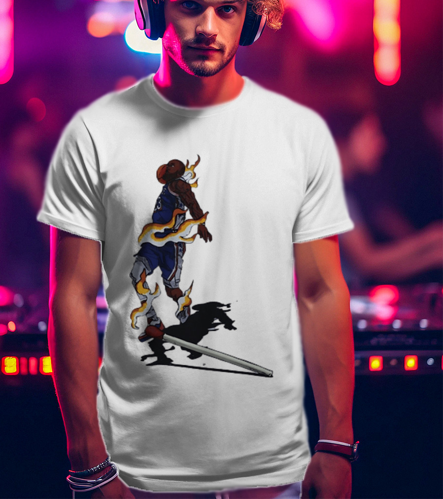 LeBron James Basketball Player Fiery Dunk Match Stick T-Shirt