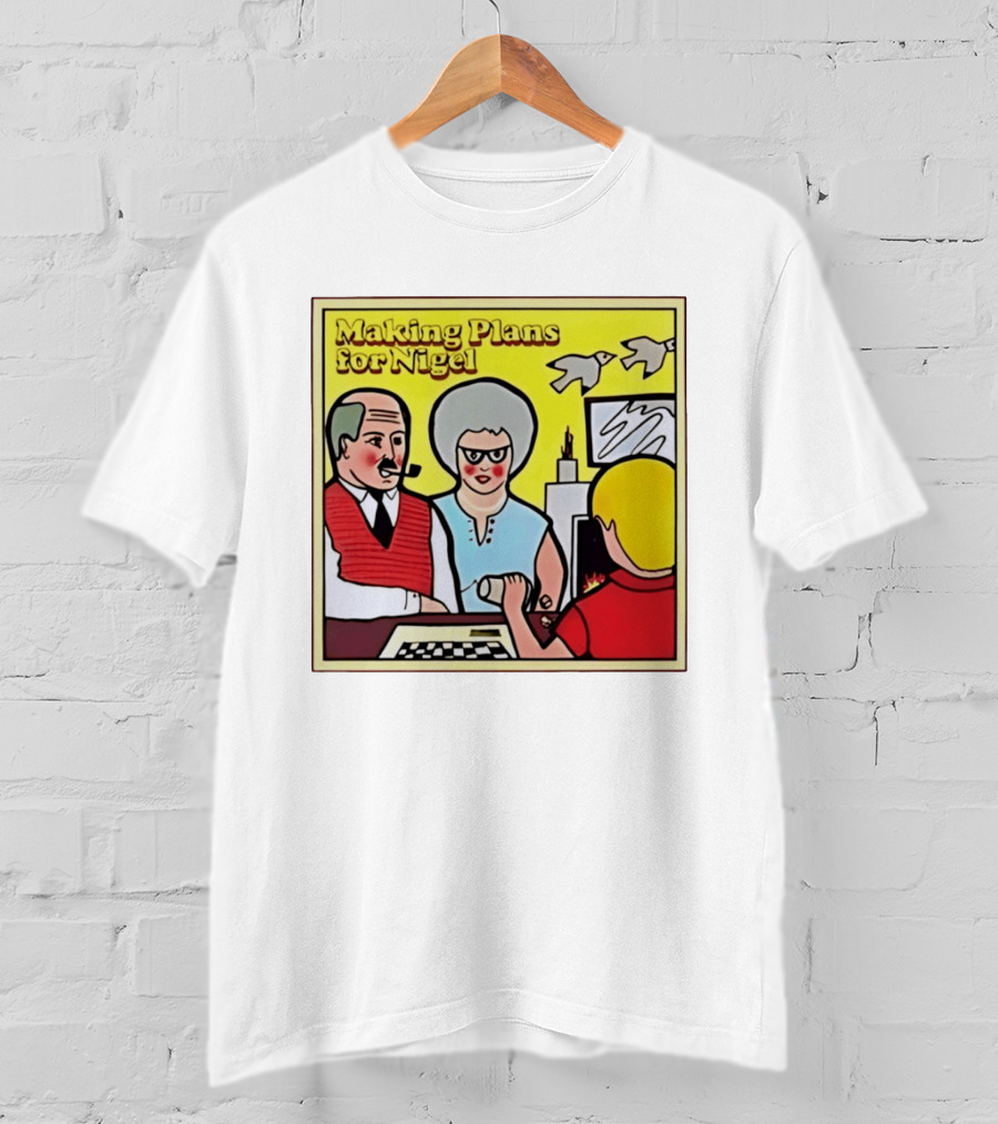 Making Plans For Nigel XTC New Wave English Rock Scene Yellow Background Birds Family T-Shirt