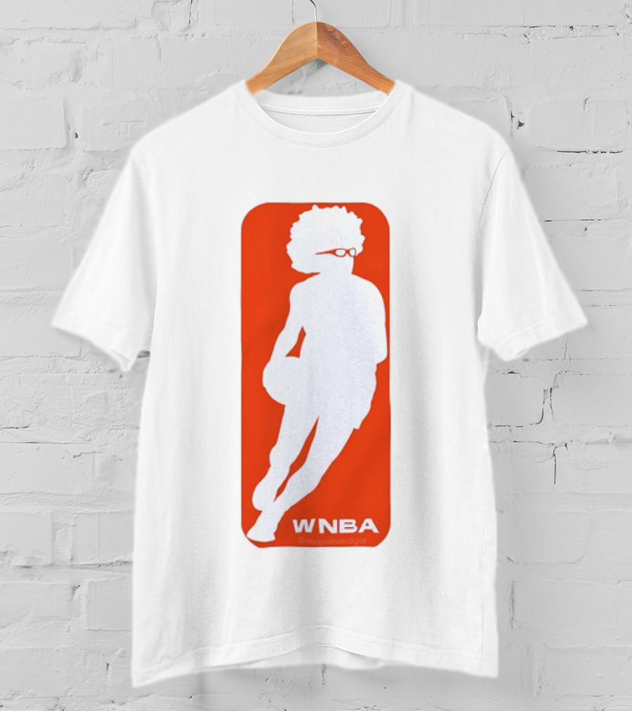 WNBA Maplewedgie Basketball Player White Silhouette On Orange T-Shirt