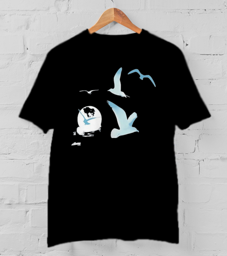 1989 Seagull Boxy Flock In Flight Retro Aesthetic T-Shirt