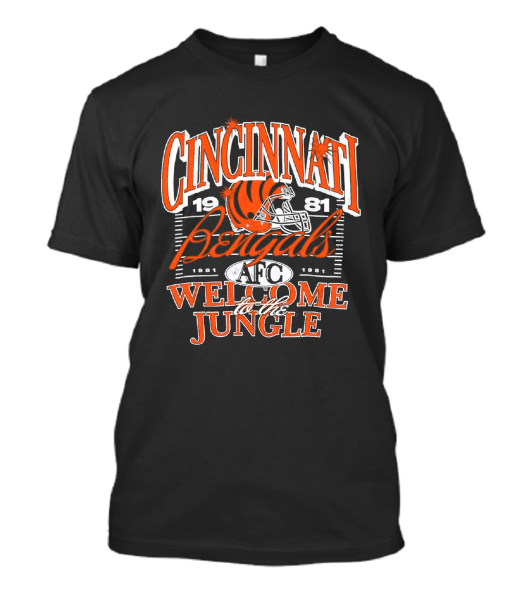 Cincinnati Bengals 1981 Welcome To The Jungle AFC Helmet T-Shirt