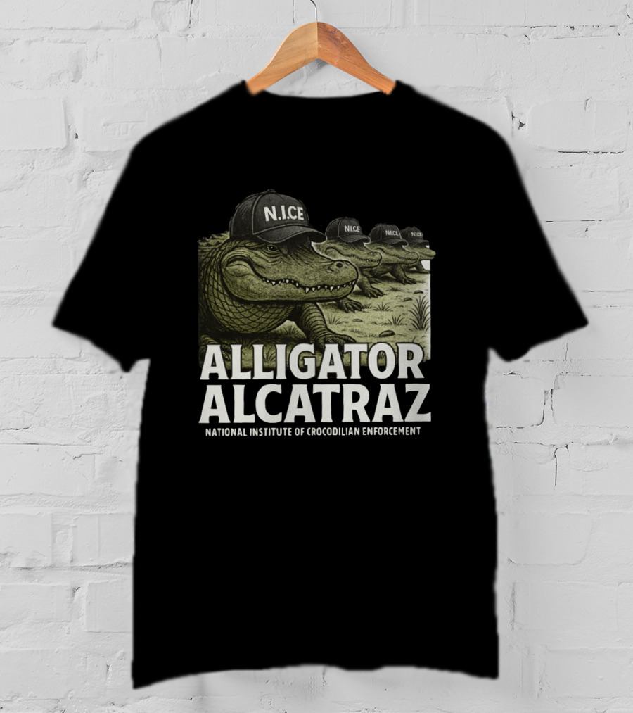 Alligator Alcatraz N.I.C.E. National Institute Of Crocodilian Enforcement T-Shirt