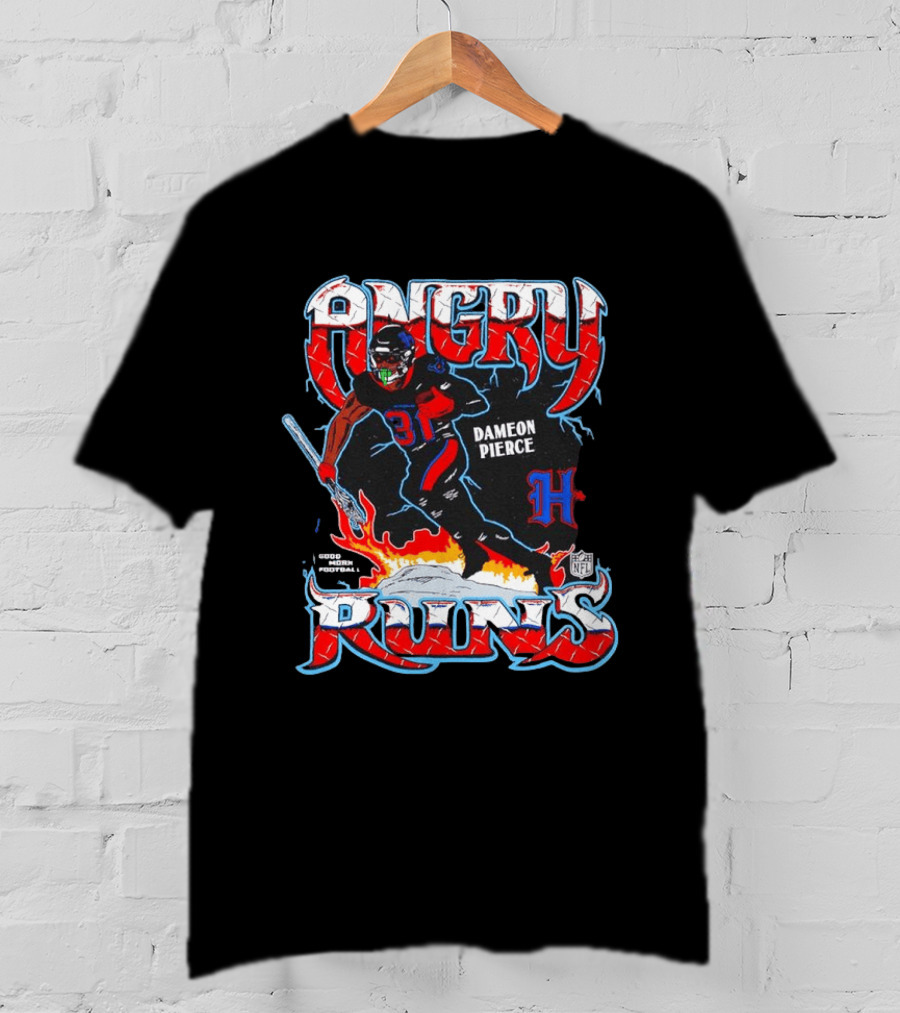 Angry Runs Dameon Pierce Houston Texans NFL 2024 T-Shirt
