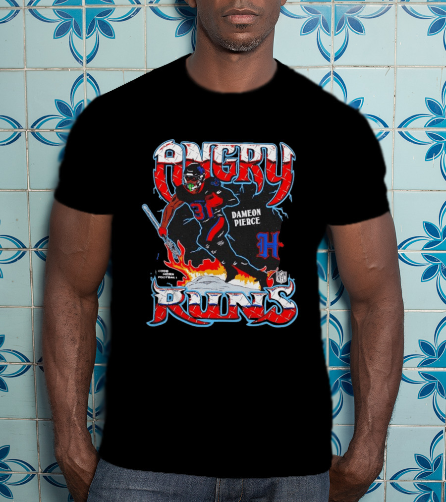 Angry Runs Dameon Pierce Houston Texans NFL 2024 T-Shirt