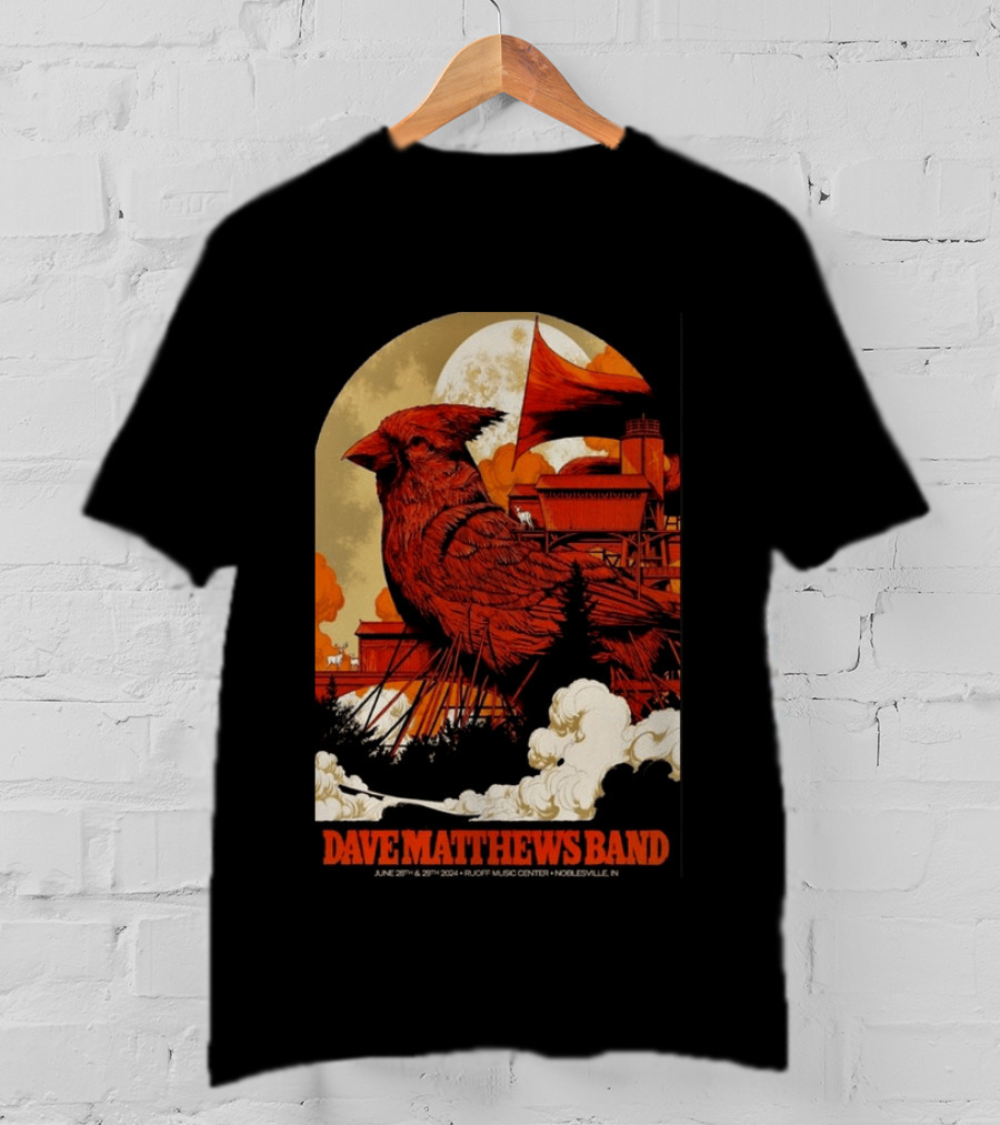 Dave Matthews Band June 28 29 2024 Ruoff Music Center Noblesville IN Cardinal T-Shirt