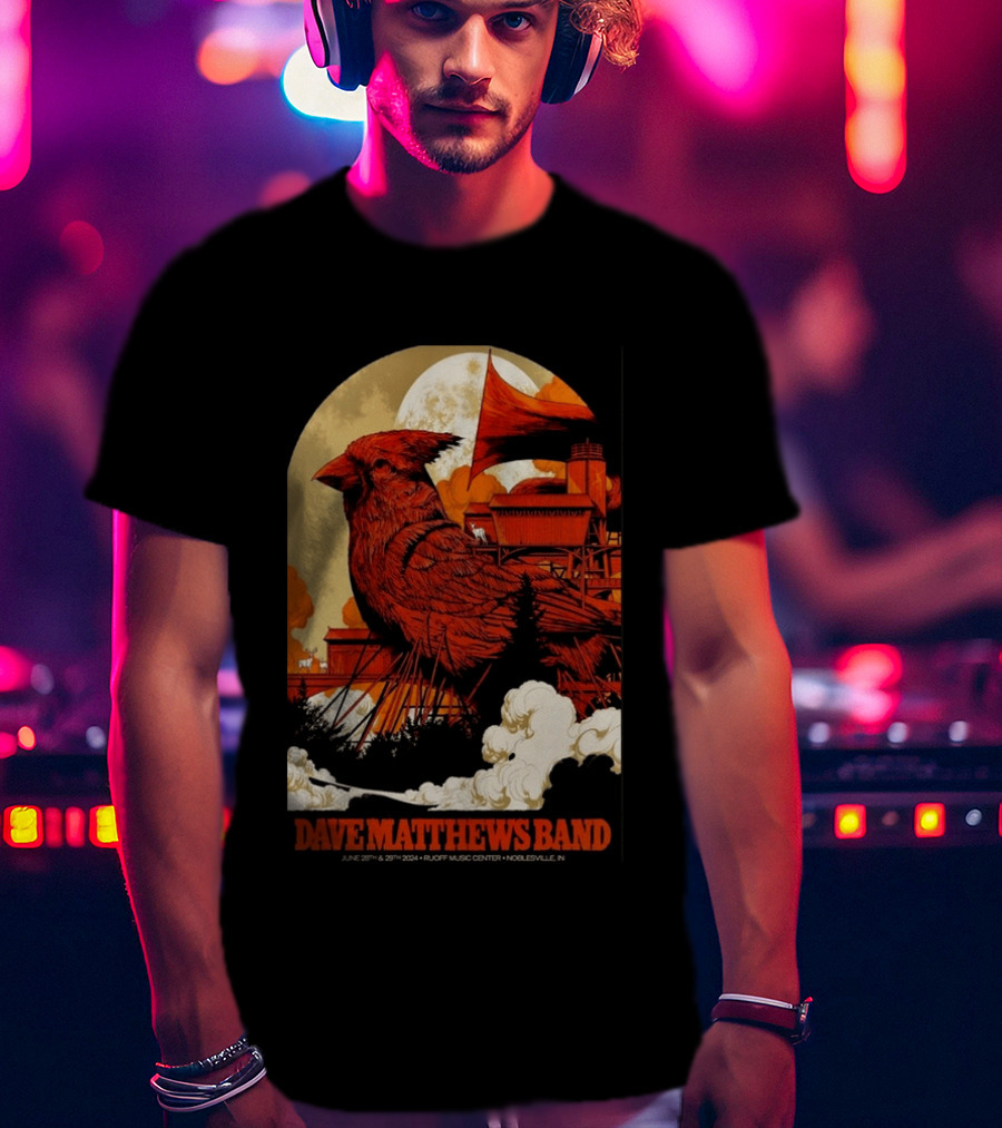 Dave Matthews Band June 28 29 2024 Ruoff Music Center Noblesville IN Cardinal T-Shirt