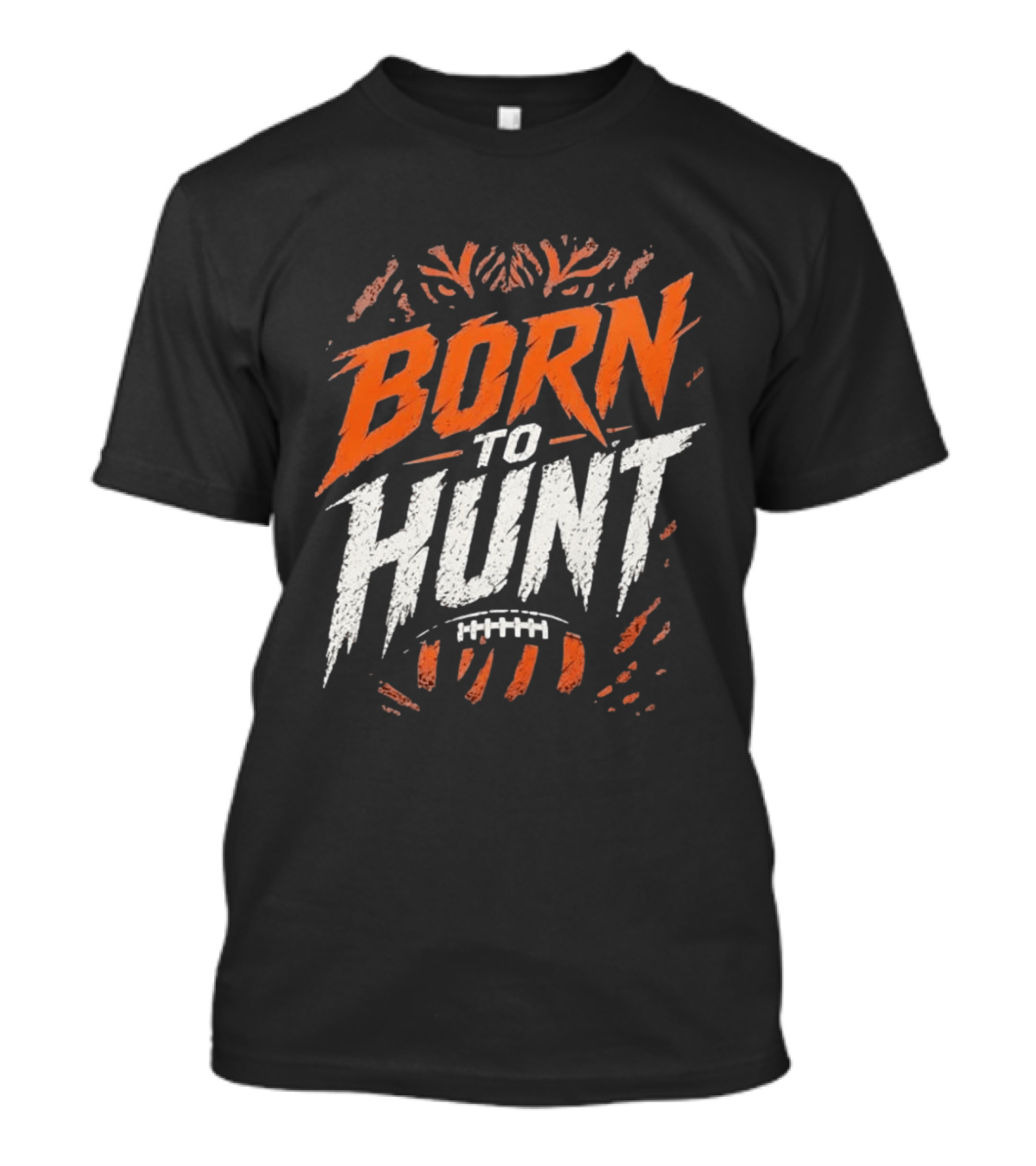 Born To Hunt Tiger Football Ball Print T-Shirt