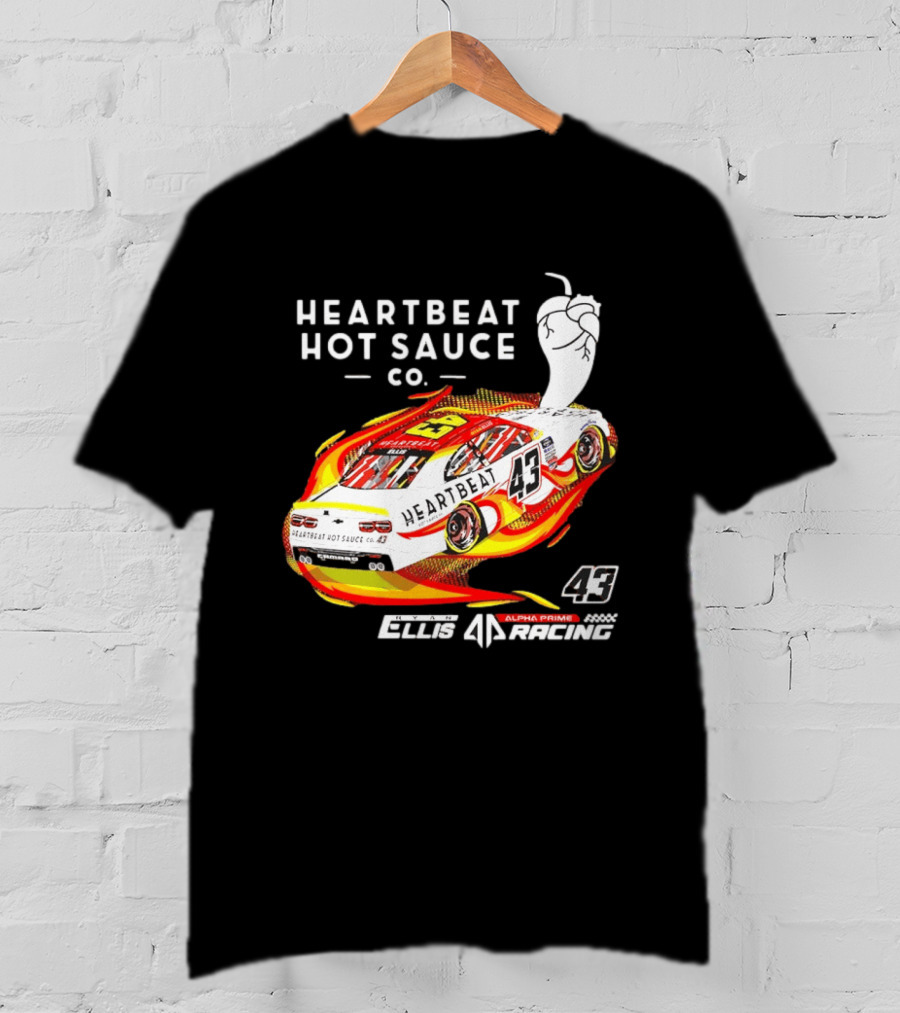 Heartbeat Hot Sauce Co Ryan Ellis 43 Alpha Prime Racing T-Shirt