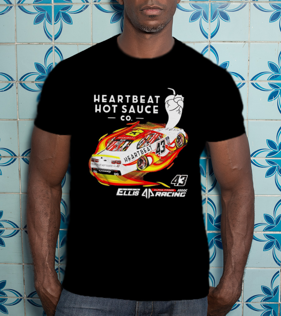 Heartbeat Hot Sauce Co Ryan Ellis 43 Alpha Prime Racing T-Shirt