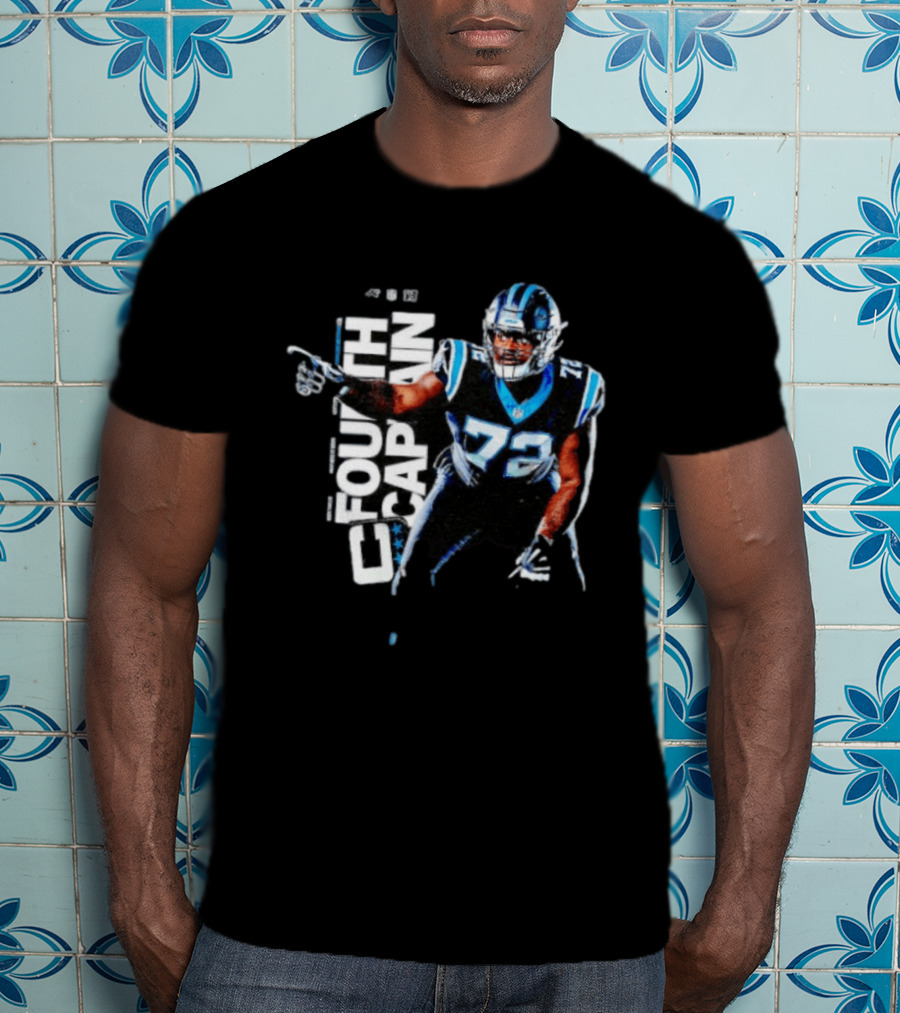 Taylor Moton Carolina Panthers Number 72 Fourth Captain T-Shirt