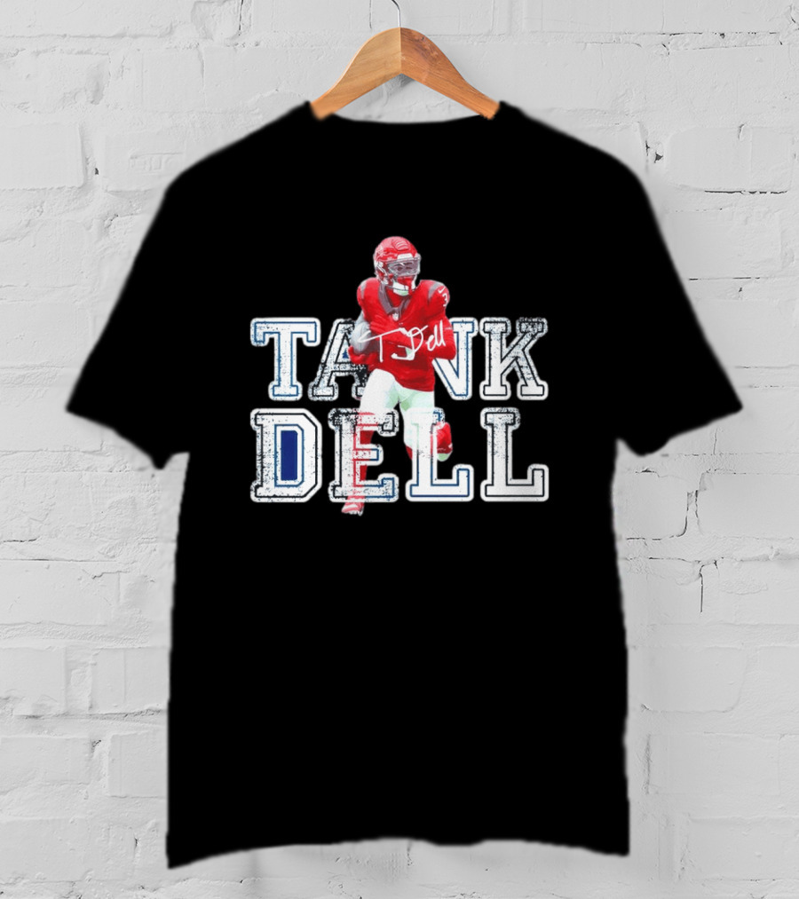 Houston Texans Tank Dell Football Player Run Action T-Shirt
