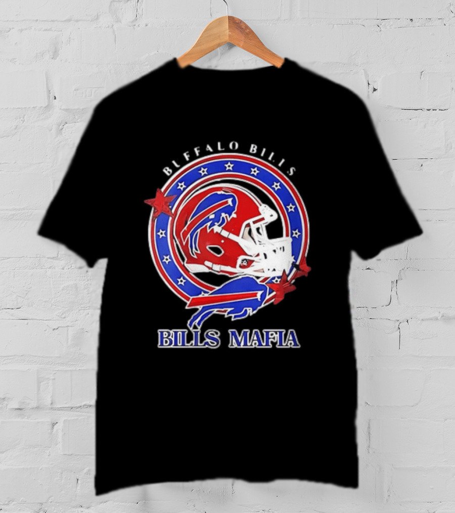 Buffalo Bills Bills Mafia Football Helmet Stars Oval T-Shirt