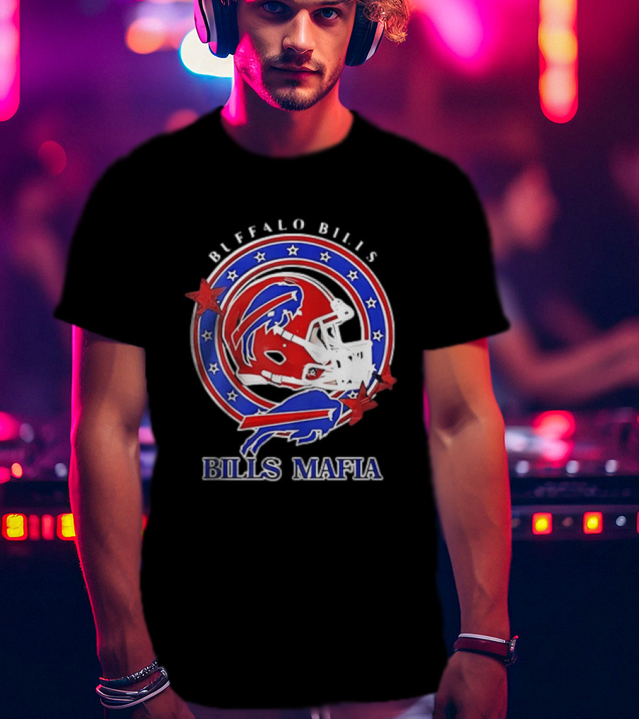 Buffalo Bills Bills Mafia Football Helmet Stars Oval T-Shirt