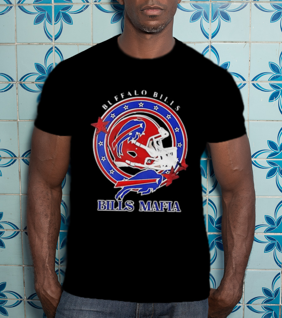 Buffalo Bills Bills Mafia Football Helmet Stars Oval T-Shirt