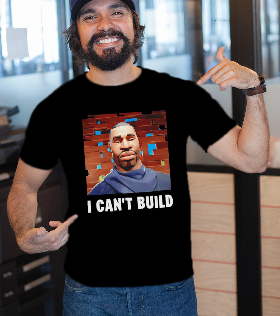 I Can't Build Fortnite Character Brick Wall T-Shirt