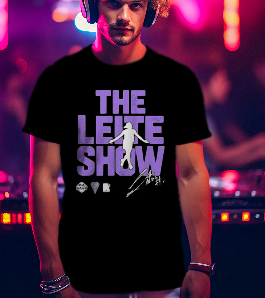 The Leite Show WNBPA Signature Purple Basketball T-Shirt
