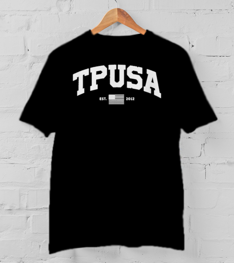 TPUSA Established 2012 Collegiate Style With Flag T-Shirt