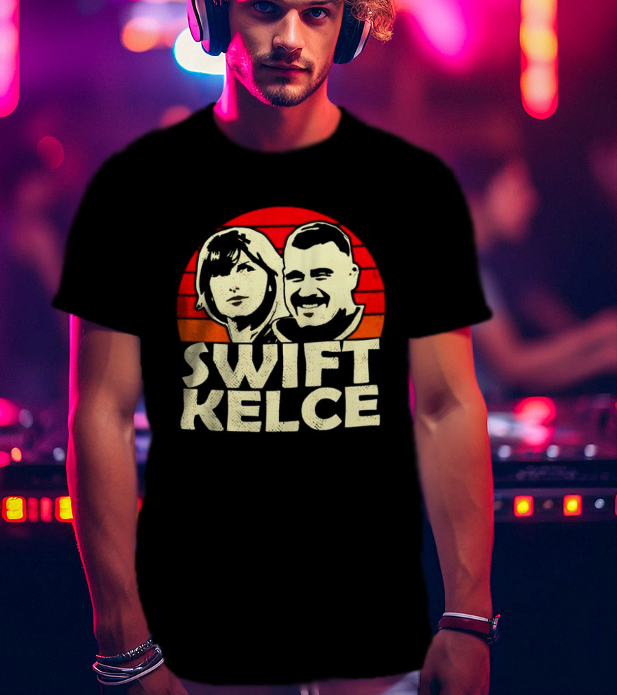 Kansas City Chiefs Swift Kelce Red Sunset T-Shirt