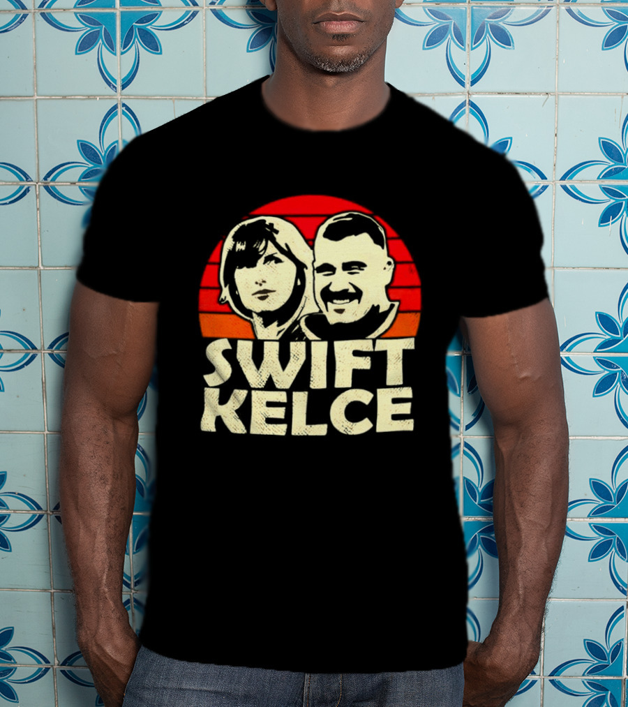 Kansas City Chiefs Swift Kelce Red Sunset T-Shirt