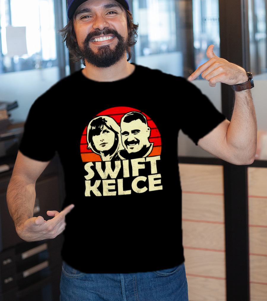 Kansas City Chiefs Swift Kelce Red Sunset T-Shirt