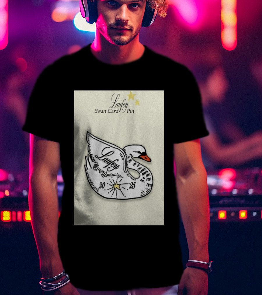 Laufey Swan Card Pin 2025 Stars Event T-Shirt