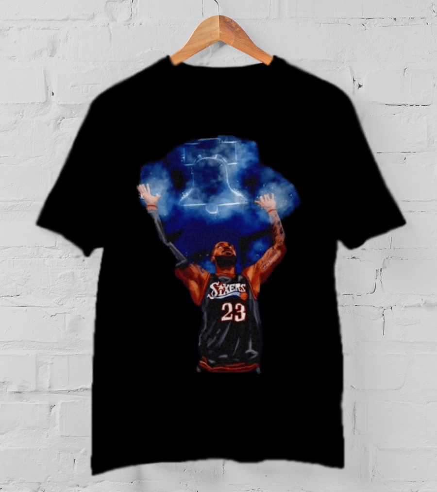 LeBron James Chalk Toss 23 Sixers Philadelphia Basketball 76ers Liberty Bell T-Shirt