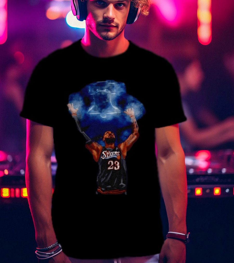 LeBron James Chalk Toss 23 Sixers Philadelphia Basketball 76ers Liberty Bell T-Shirt