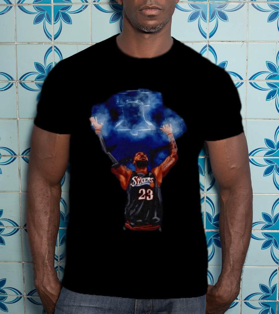 LeBron James Chalk Toss 23 Sixers Philadelphia Basketball 76ers Liberty Bell T-Shirt