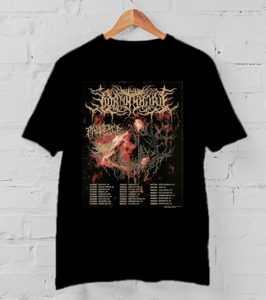 Lorna Shore North America 2026 Tour Dates Featuring Paleface Swiss And Sign Of The Swarm Band Schedule T-Shirt