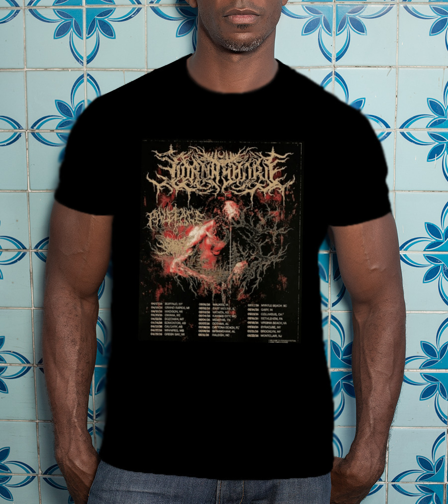 Lorna Shore North America 2026 Tour Dates Featuring Paleface Swiss And Sign Of The Swarm Band Schedule T-Shirt