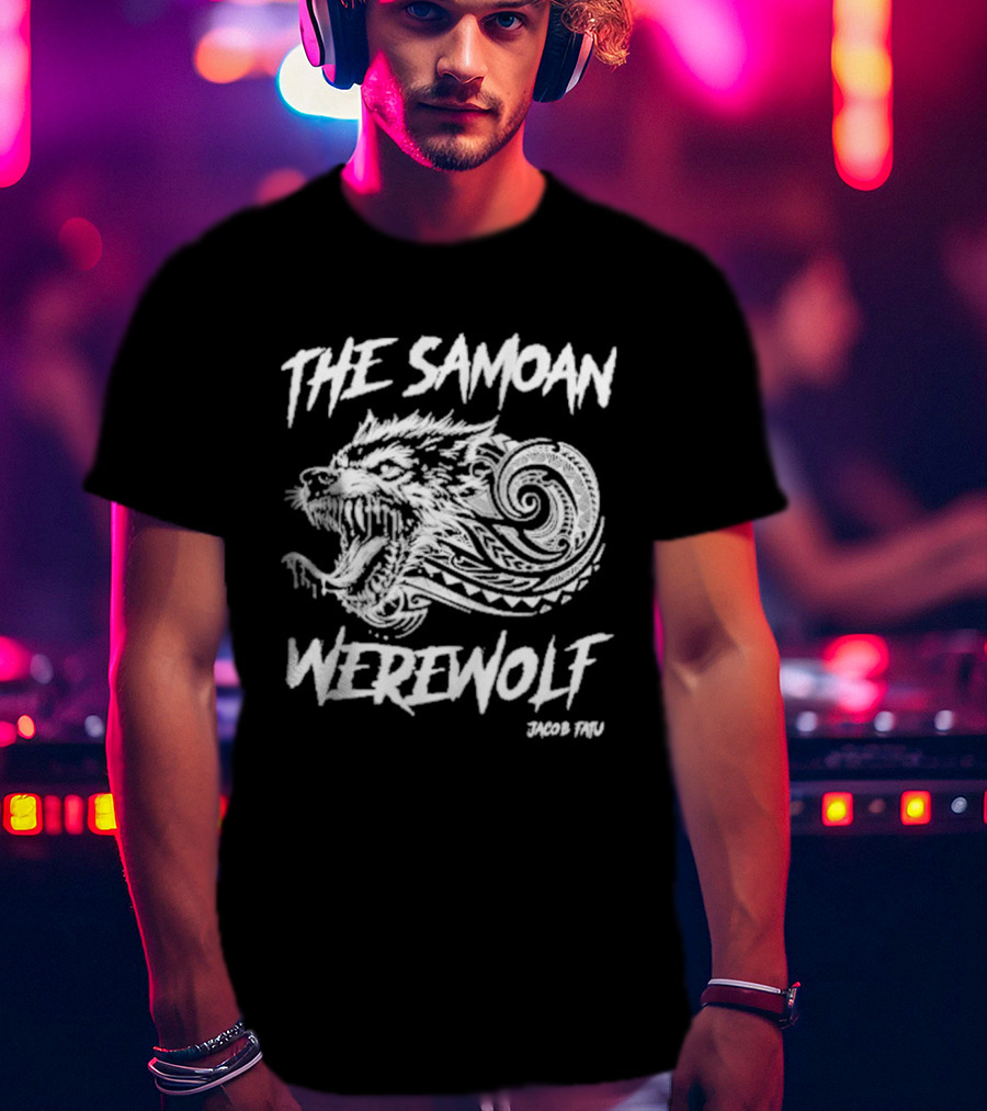 The Samoan Werewolf Jacob Fatu Fierce Tribal Wolf Head T-Shirt